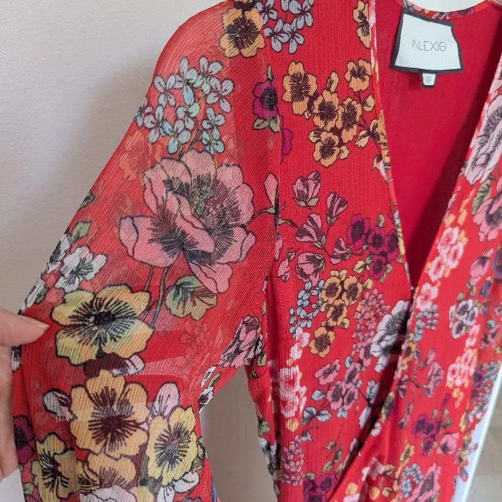 Alexis Solace Dress Eden Floral Red XS